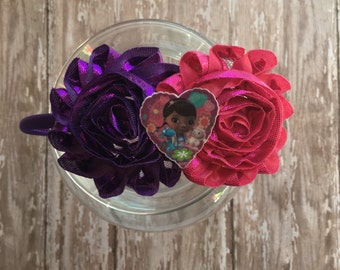 FREE SHIPPING Doc McStuffins Headband - Doc McStuffins Hair Bow - Doc McStuffins Bow - Doc McStuffins Party - Doc McStuffins Outfit - Doc Mc