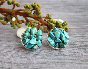 housewarming gifts for women gift earrings Turquoise earrings Blue earrings Birthstone jewellery December birthstone earrings stud Turquoise