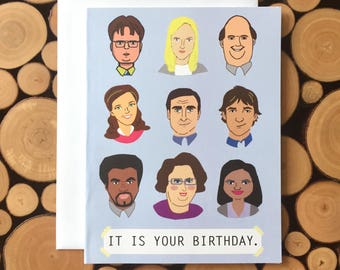 The Office Birthday Card - the office tv show card, dunder mifflin card, dwight pam jim michael card