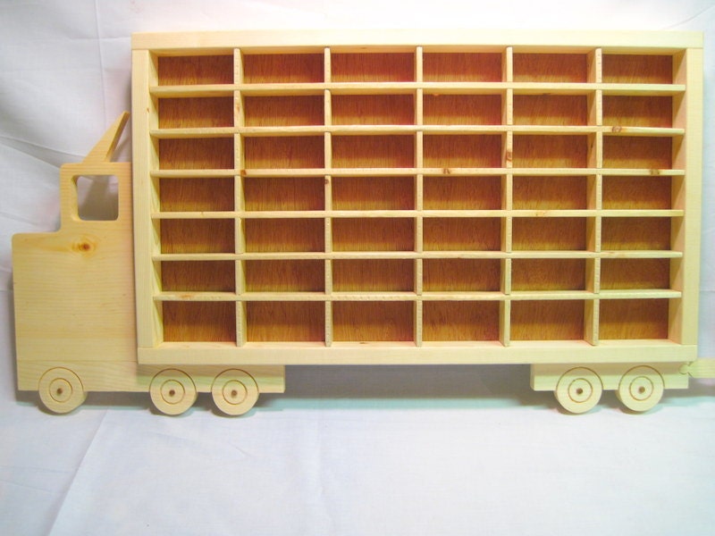 Hot Wheels Boys Wood Truck Display Case Toy Wall