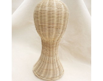 Hand made mannequin Head - Rattan Wig Stand -Hat Display stand - Wig Head Stand - Rattan mannequin Head - wicker mannequin