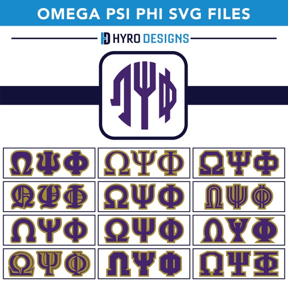 Omega Psi Phi Digital Alphabet Instant Download SVG Files