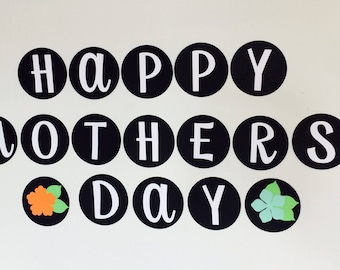 Black & White Mothers Day Circle Banner