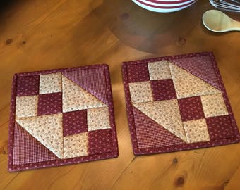 Kitchen Potholders/ Quilted Potholders/Country Decor/Handmade/Item #2030