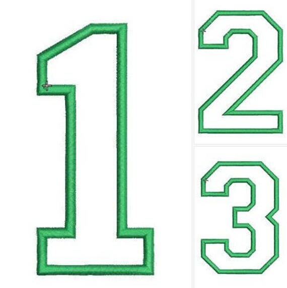 numbers varsity applique designs Machine Embroidery 3 size