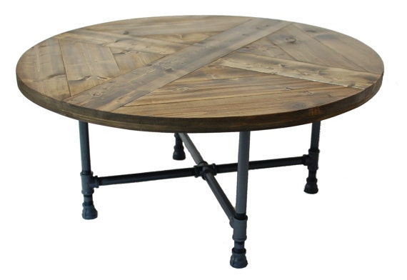 Round Industrial Coffee Table Reclaimed By Sumsouthernsunshine
