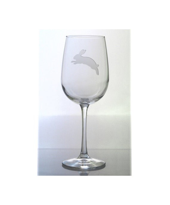 Rabbit Wine Glass / 2 / Free Personalization / 16 oz Rabbit