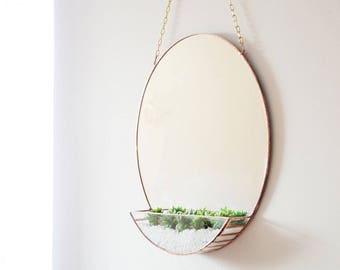 New! Mirror & Terrarium - Modern home decoration - Mirror - Geometric Terrarium - Hanging Terrarium - House Decor - Minimal Home Decor