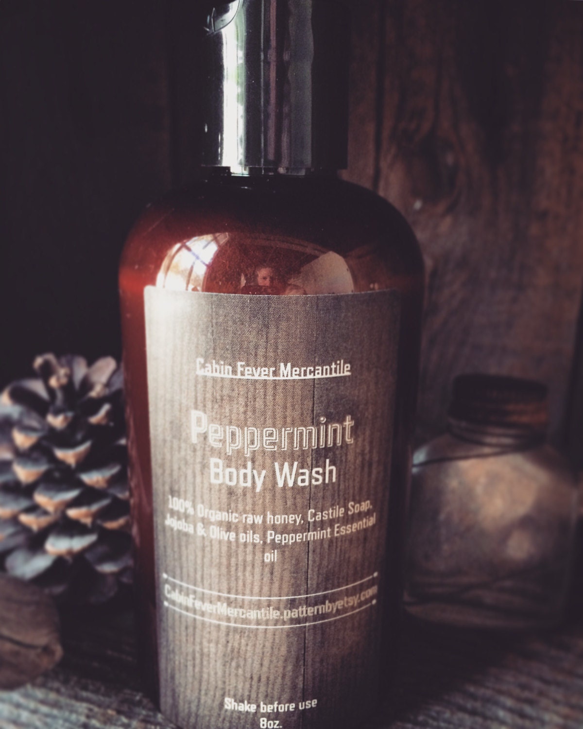 Body Wash / Peppermint / Pure and Natural Soap / Replenish