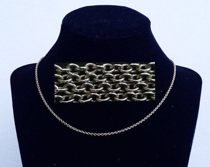 Storewide 25% Off SALE Vintage 14k White Gold Chain Link Designer Necklace Featuring Elegant Style Finish