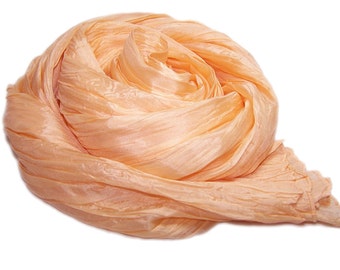 Hand dyed silk scarf - 4 sizes - crinkle scarf - TANGERINE