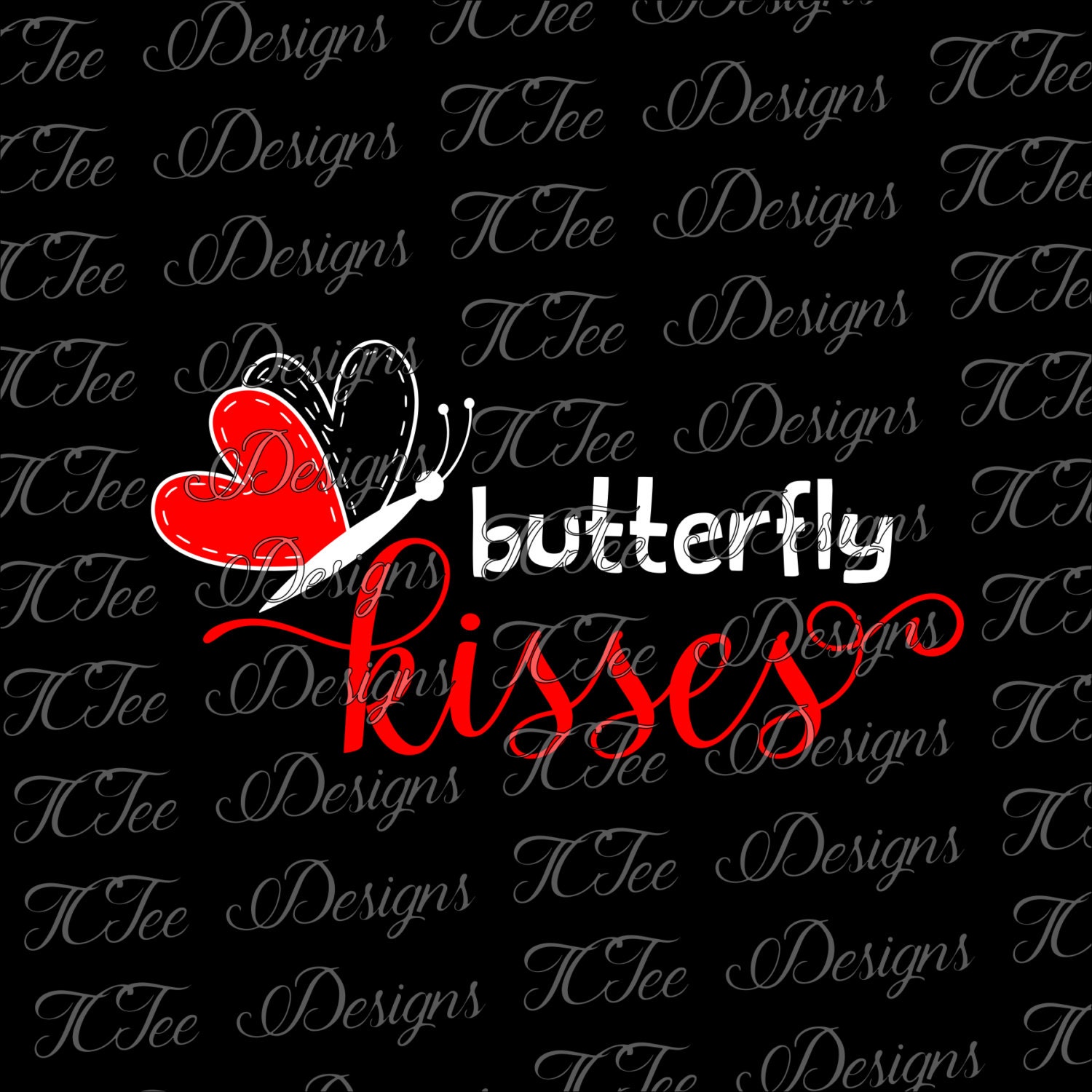 Download Butterfly Kisses Valentine's Day SVG Design Download