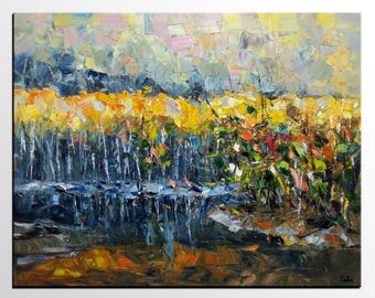 Original Abstract Art, Canvas Oil Painting, Canvas Painting, Modern Art, Canvas Painting, Forest Tree Painting, Wall Art, Original Painting