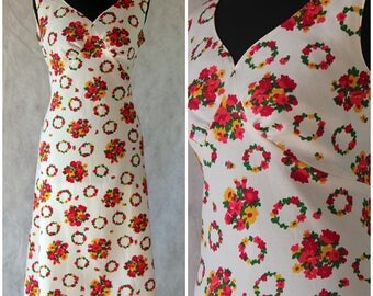 Vintage 1960s Floral Shift Dress Mod Party Mini Dress Festival Summer Boho 16