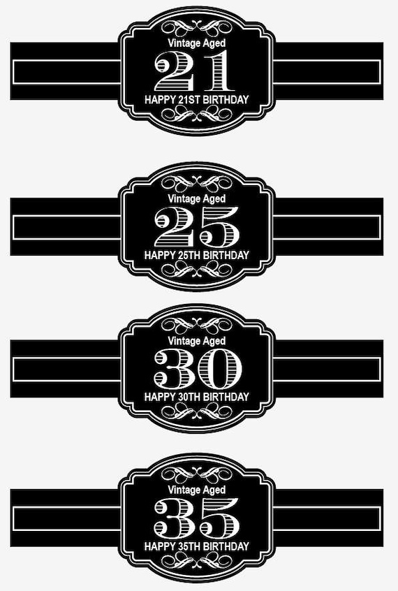 custom milestone birthday cigar labels party favor 30th 40th