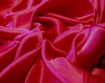JN00004 Lipstick Red #4 Satin Charmeuse Soft Smooth Flowing Silky Hand Lightweight Fashion Home Decor 58/60" Fabric By The Yard