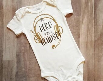 911 dispatcher gifts- baby bodysuit - baby girls outfit - dispatcher shirts - police dispatcher - dispatcher gift - thin gold line -
