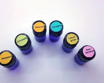 Sample of 7 Essential Oil set 100% Pure, therapeutic grade, High Quality, Organic, 2ml, small