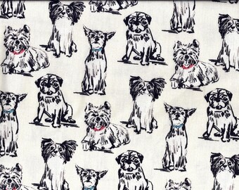 Dogs Off White and Black Curtain Valance