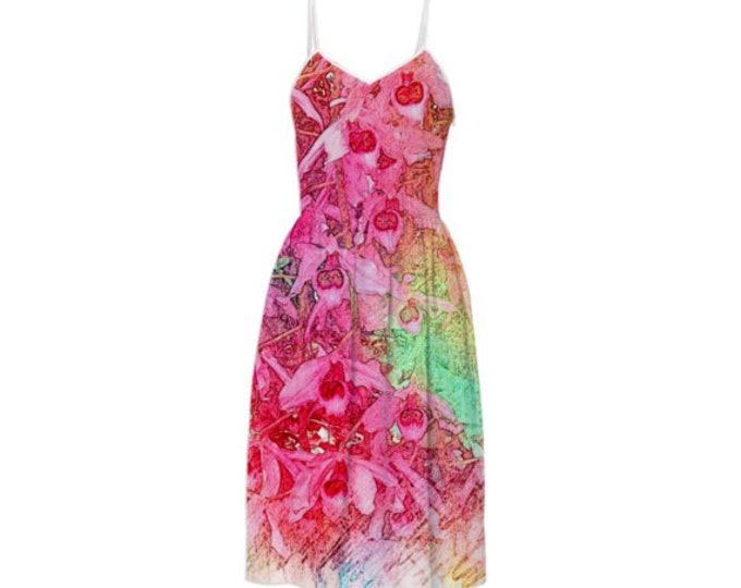 Fragrancy Fashion Summer Dress - Party Dress, Long Dress, Day Dress, Sleeveless Sundress, Braces Floral Dress,Sling Dress, Custom-Made Dress