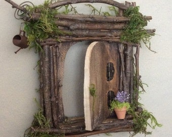 Fairy Door ~ Each One of a Kind ~ Handcrafted by Olive, Fairy Accessories, Fairy Door that Opens, Sealed for Outdoor Optional Display