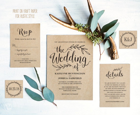 Vintage Wedding Invitation Suite Printable Wedding Invitation Vintage Wedding Invitation Suite Printable Wedding Invitation