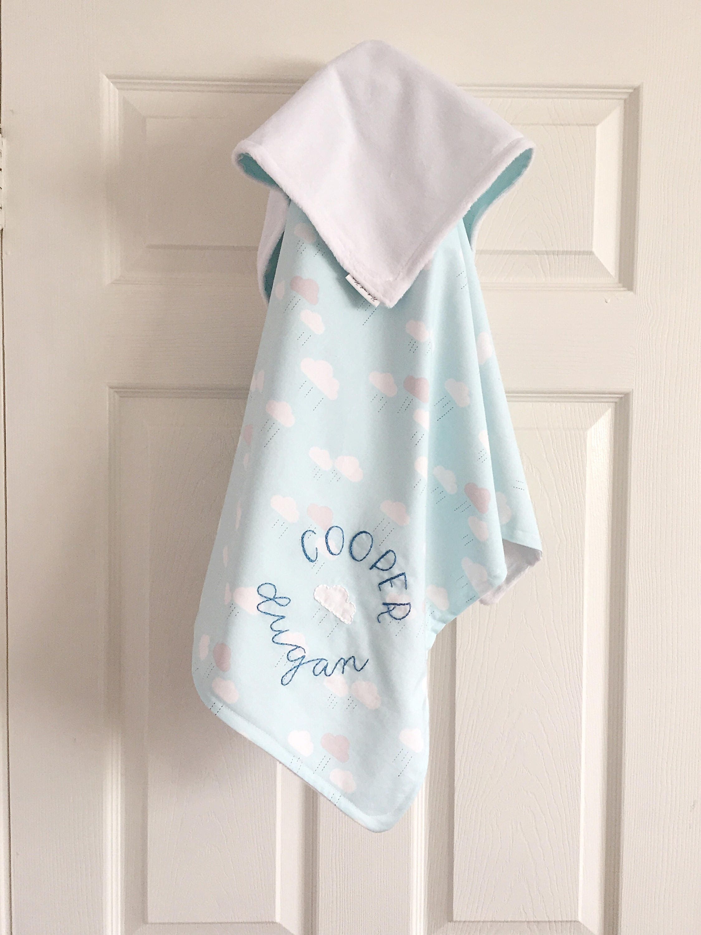 Embroidered Blanket Personalized throw blanket monogram