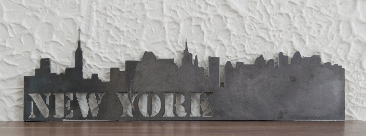New York City skyline metal art work skyscrapers modern