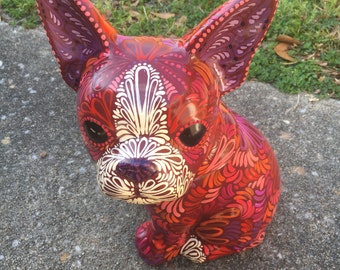 Puppy cookie jar - Boston Terrier - painted cookie jar - dog decor - kitchen decor - cookie jar - dog treat jar - candy jar - decor
