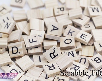Scrabble Tiles Wooden Complete Set - Wooden Scrabble Tiles - Scrabble Letters - Scrabble Pendant Pieces - Scrabble Letters - Full Game Set