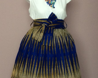 Esty Ankara African Skirt with two Pocket and a belt