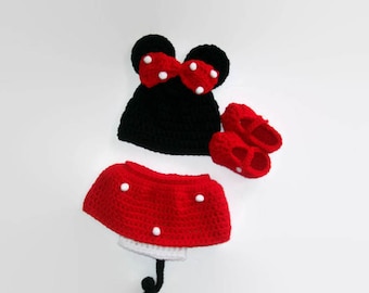 Minnie Mouse Clothing - Baby Girl Clothes - Baby Costume - Baby Gifts - Newborn Clothes - Photo Prop