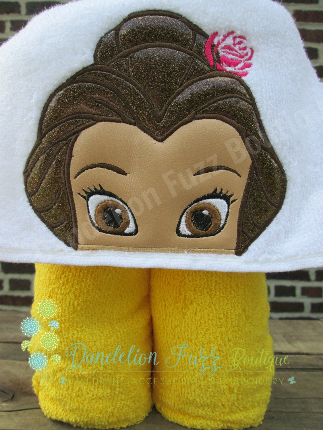 Rose Princess Hooded Towel, Beach Towel, Pool Towel, Beauty and the Beast Birthday, Beauty and the Beast Gift, Present, Baby Towel