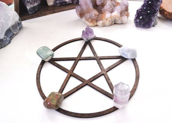 Pentagram Crystal Grid wall art sacred geometry healing