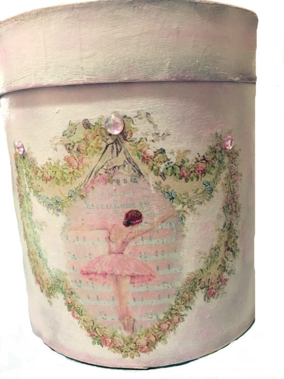 Items similar to Paper Mache Box Beautiful Pink Ballerina/Storage Box