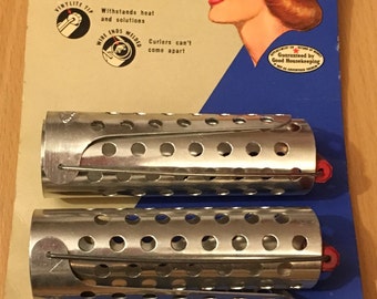 1940's / 1950's Vintage Deadstock TIP TOP Large Curlers Hair Rollers Set of 2 Size Large 3"