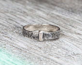Outlander Ring, Claire's Ring, Key Ring, Scottish Ring, Handmade, Sterling Silver, Hammered Silver, Patina