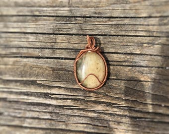 Natural Stone Wire Wrapped Pendant