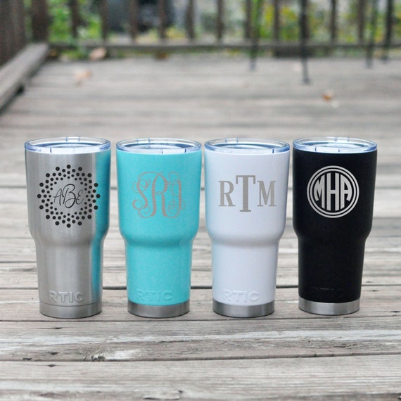 Engraved Yeti Cup Monogrammed RTIC Tumbler Laser Engraved