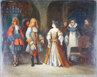 Antique Oil Painting Old Vintage Original Ancien Tableau Peinture Huile