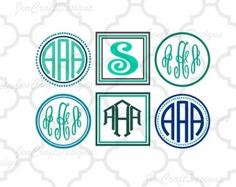 Monogram Frames svg instant download cut file SVG DXF Eps Png Polka Dot SVG Cricut Design Space, Silhouette Studio, Digital Cut Files