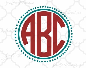 Circle monogram font SVG 4 free frames Cut Files circle font svg Instant Download SVG EPS Dxf Jpg Silhouette Cricut Ds Alphabet Cut Files