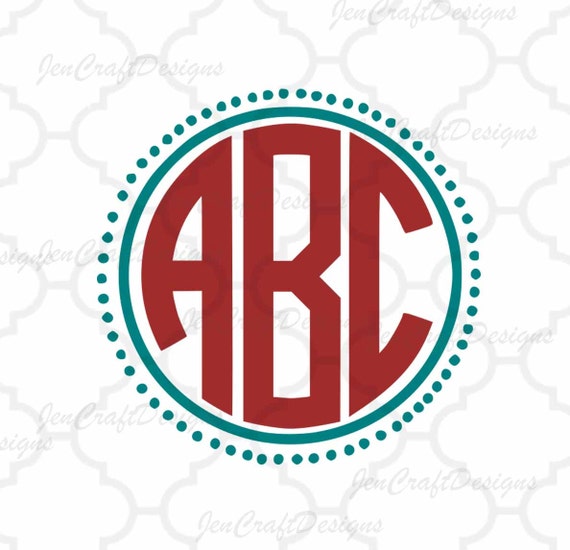 Download Circle monogram font SVG 4 free frames Cut Files circle font