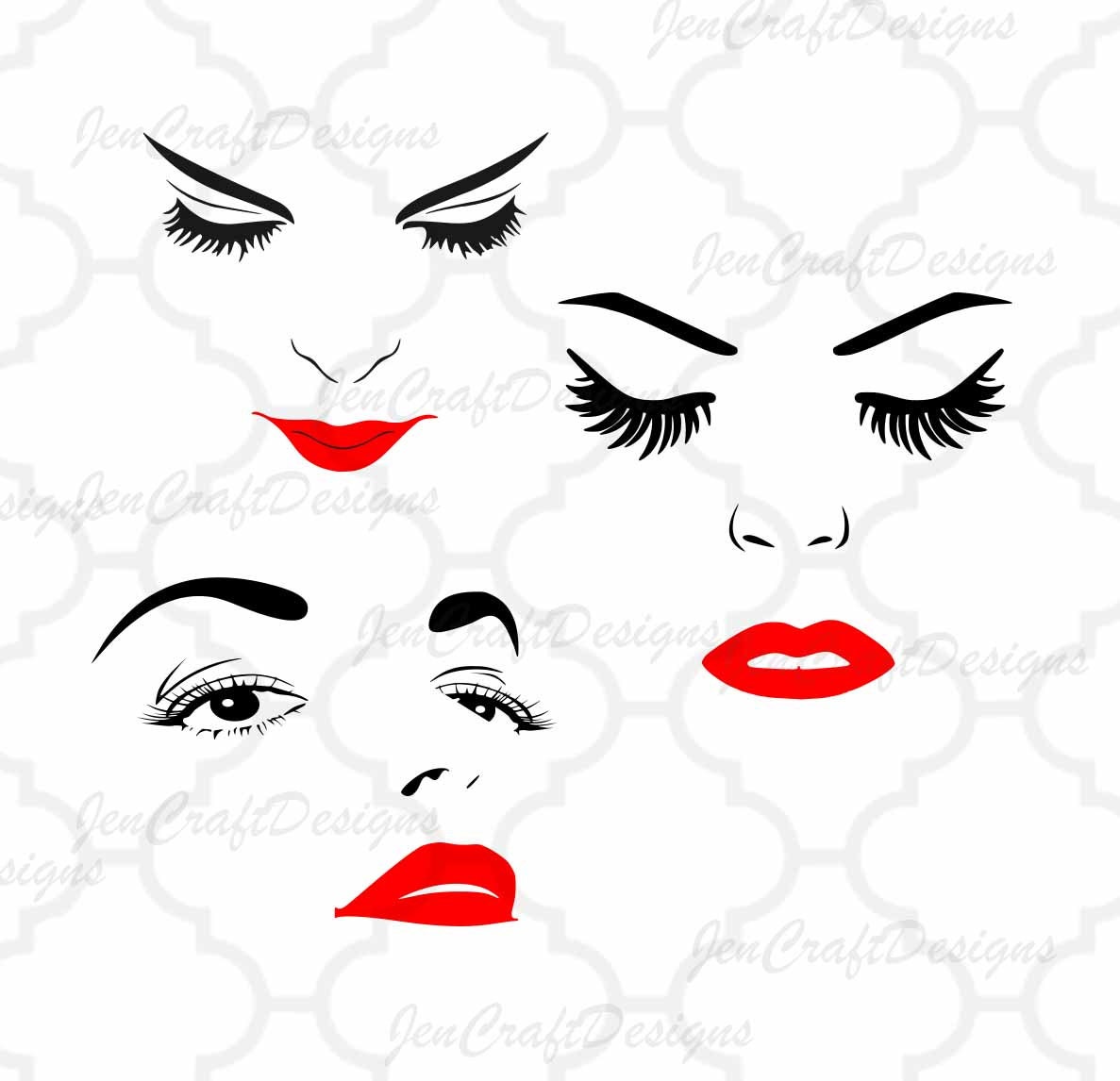 Eyelashes SVG Women Face Svg, Women Face Clipart, Face SVG ...