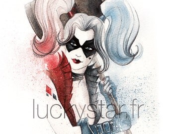 Harley Quinn / / digital printing / / original gift idea / / birthday / / Art / / table / / Christmas / / Suicide Squad / / Gotham / / Gift