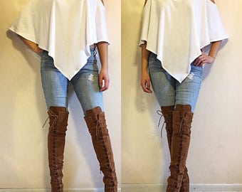 Cold Shoulder Poncho / Cold Shoulder / Poncho / Cold Shoulder Top / Cover Up / Beach Cover Up / Beach Wear / Beach Wear Top / Summer / Top