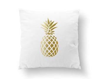 Gold Pineapple Pillow, Pineapple Pillow, Home Decor, Cushion Cover, Throw Pillow, Bedroom Decor, Modern Pillow, Bed Pillow, Gold Pillow.