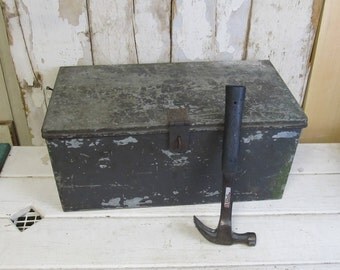 Vintage Galvanized Metal Trunk , Storage