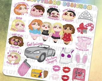 Mean Girls Deco Set || Planner Stickers, Cute Stickers for Erin Condren (ECLP), Filofax, Kikki K, Etc. || DS14