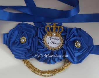 Prince Mommy to be Sash/Prince Maternity Sash/Gold Mommy to be Sash/Royal Prince Mommy to be Sash/Prince Belly Band/Royal Prince Belly Band